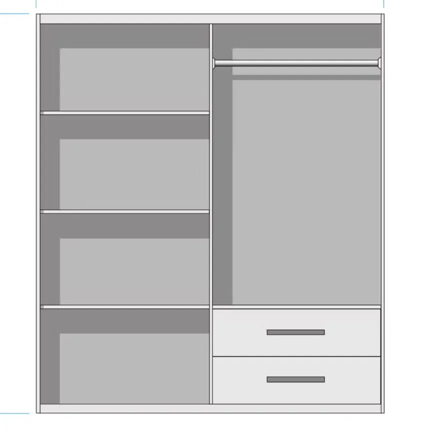 Dressing 4 Portes avec Miroir